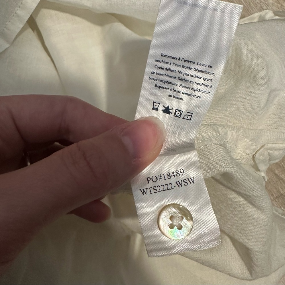 Faherty uptown organic cotton off white button down blouse - Picture 7 of 10